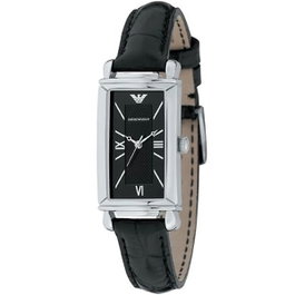 Armani AR0278 Reloj para Mujer con Correa de Cuero Negra