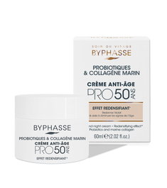 Byphasse Crema Facial Pro 50 Action Lissante - Antiedad Redensificante Antiarrugas, 60 ml, Hidratación Profunda para Todo Tipo de Piel