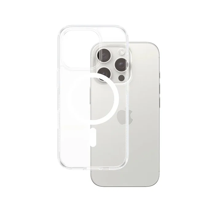 PanzerGlass Funda HardCase Transparente con MagSafe Blanca Resistente a Golpes MIL-STD-810H para Apple iPhone 16 Pro