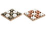 DKD Home Decor Juego de Mesa Tic Tac Toe Surtido de 2 Unidades en MDF