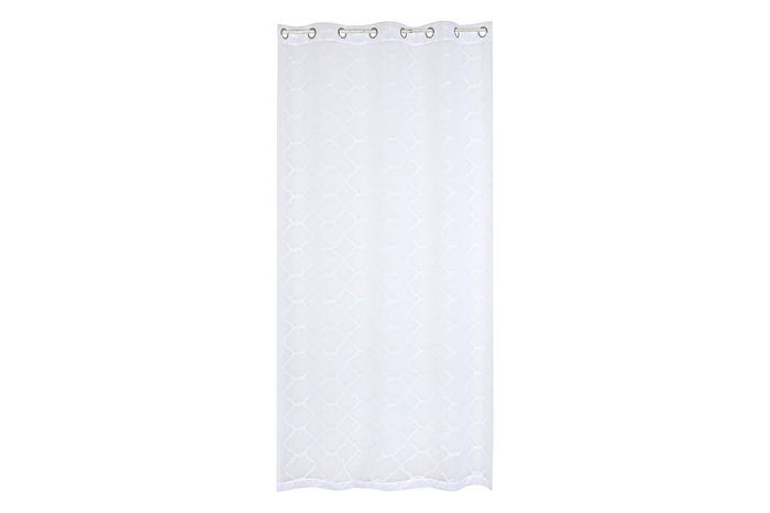 DKD Home Decor White23 Cortina 260 x 140 cm Blanco Poliéster Bordada Anillas DKD Home Decor White23 Cortina 260 x 140 cm Blanco Poliéster Bordada Anillas