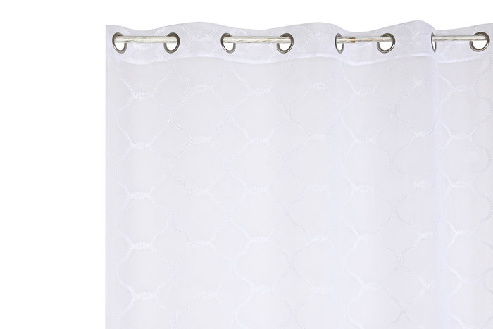 DKD Home Decor White23 Cortina 260 x 140 cm Blanco Poliéster Bordada Anillas DKD Home Decor White23 Cortina 260 x 140 cm Blanco Poliéster Bordada Anillas
