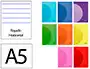 Liderpapel Libreta A5 Tapa Plástico 48 Hojas 90gr Impresión Horizontal Colores Surtidos
