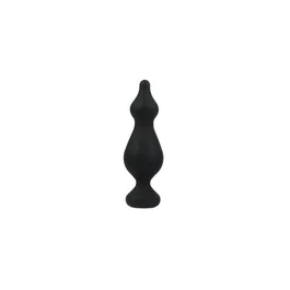Adrien Lastic Plug Anal de Silicona Negra con Bulbos Masajeadores para Placer Profundo - Talla L, 13.5 cm