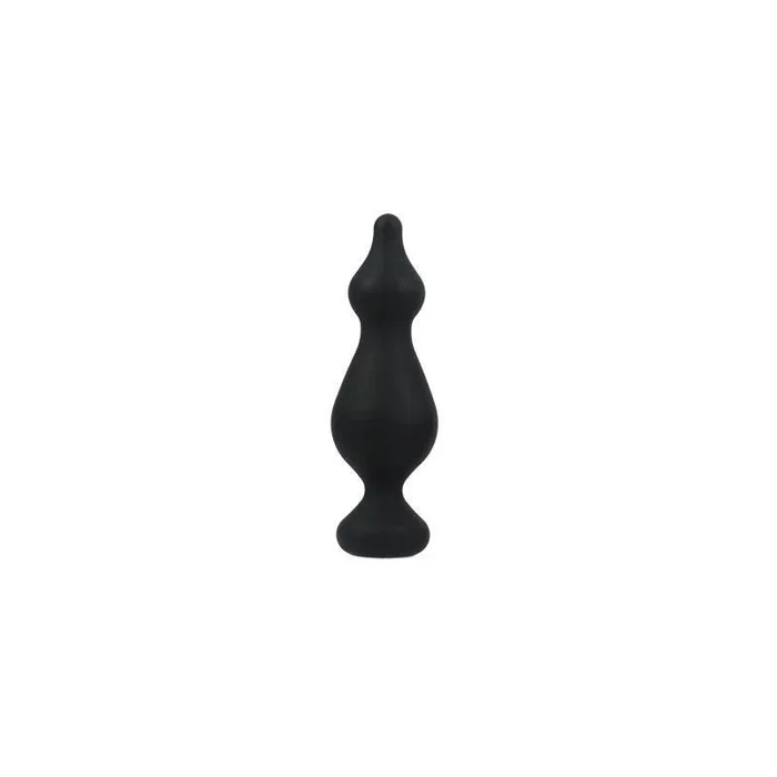 Adrien Lastic Plug Anal de Silicona Negra con Bulbos Masajeadores para Placer Profundo - Talla L, 13.5 cm