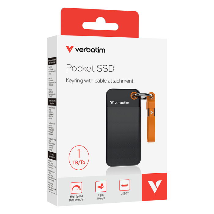 Verbatim Disco Duro Externo Portátil USB 3.2 Tipo C 1TB Color Negro y Naranja