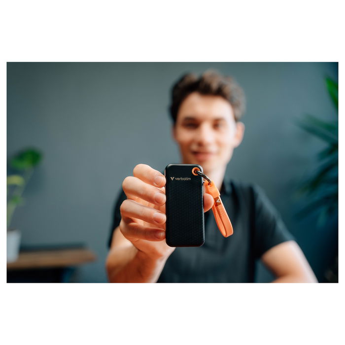 Verbatim Disco Duro Externo Portátil USB 3.2 Tipo C 1TB Color Negro y Naranja