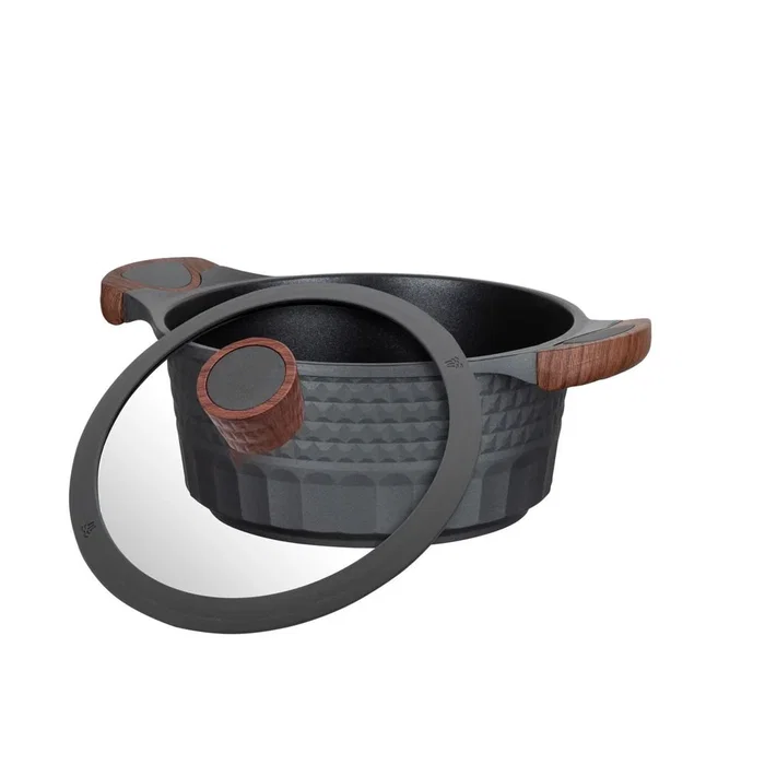 Resto Olla Capella de Aluminio Fundido, 2,6 L, Negro y Madera