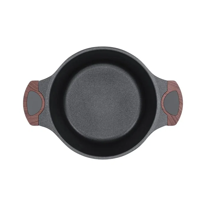 Resto Olla Capella de Aluminio Fundido, 2,6 L, Negro y Madera