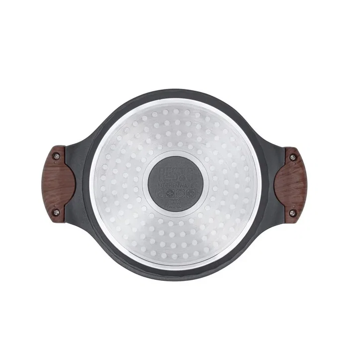 Resto Olla Capella de Aluminio Fundido, 2,6 L, Negro y Madera