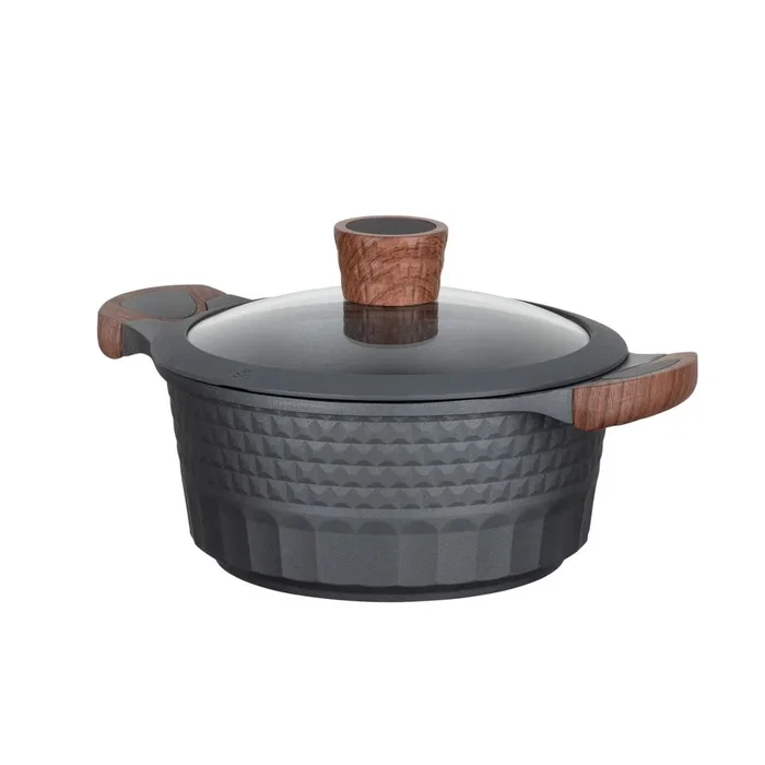 Resto Olla Capella de Aluminio Fundido, 2,6 L, Negro y Madera