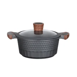 Resto Olla Capella de Aluminio Fundido, 2,6 L, Negro y Madera