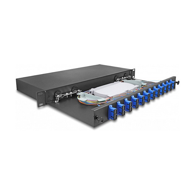 DeLOCK 67006 Caja de empalme de fibra óptica 12 x SC Duplex OS2 19″