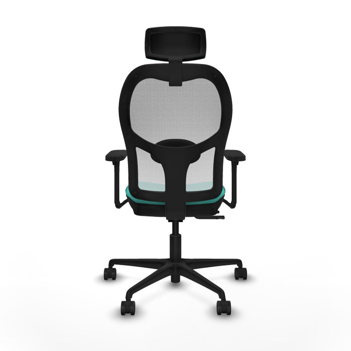 PIQUERAS Y CRESPO Silla de oficina Jorquera con mecanismo Sincro/Traslack Turquesa y Blanco