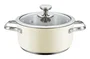 Haeger PA-16H.005A Olla Sartén Multiuso Pastel Pot Acero Inoxidable 16 cm, Tapa de Cristal, Apta para Gas, Inducción, Vitrocerámica y Eléctrico