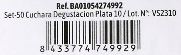 Algon Set 50 Cuchara Degustacion Plata 10 cm (20 Unidades)