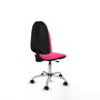 Silla de oficina Algarra con mecanismo Contacto permanente básico tapizada con Similpiel color Rosa. Equipada con Base cromada, Sin brazos y Ruedas autofrenantes