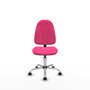 Silla de oficina Algarra con mecanismo Contacto permanente básico tapizada con Similpiel color Rosa. Equipada con Base cromada, Sin brazos y Ruedas autofrenantes