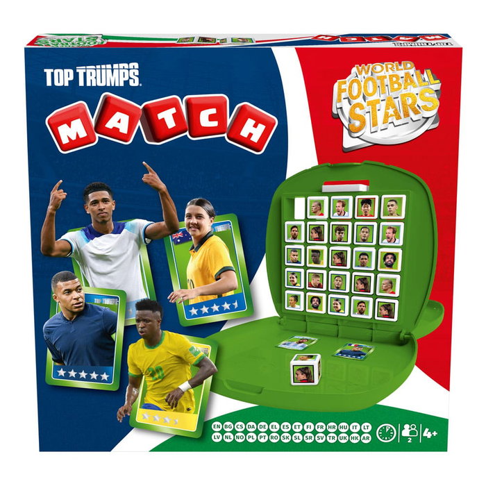 Winning Moves Estrellas mundiales de fútbol Top Trumps Match - The Crazy Cube Game Green Version