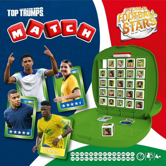 Winning Moves Estrellas mundiales de fútbol Top Trumps Match - The Crazy Cube Game Green Version