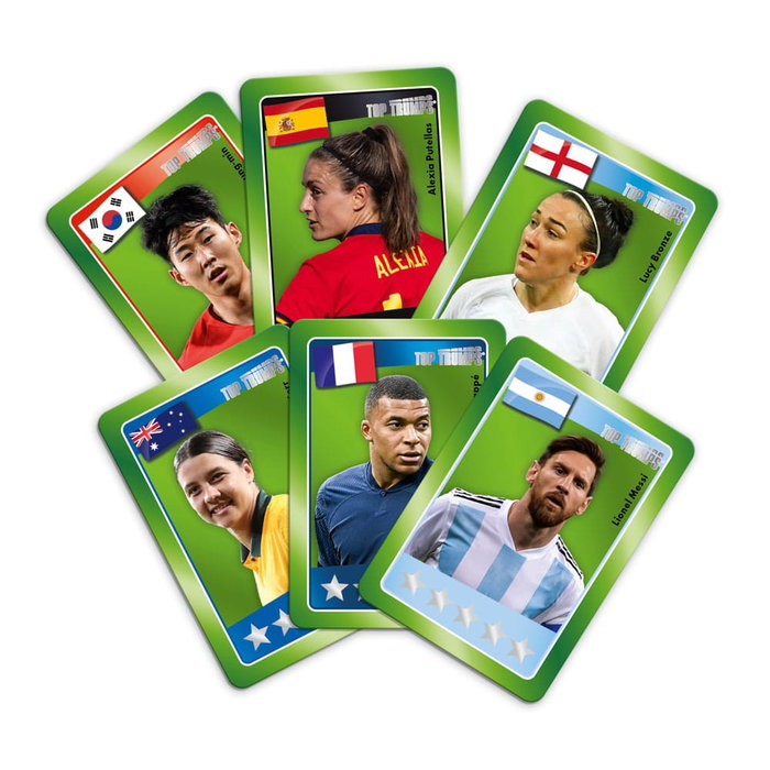 Winning Moves Estrellas mundiales de fútbol Top Trumps Match - The Crazy Cube Game Green Version