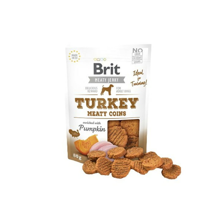 Brit Jerky Snack Meaty Coins Pavo 80g