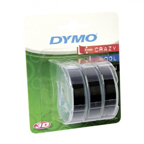 Dymo Cinta de Relieve 3D Negro 9mm x 3m (Pack de 3)