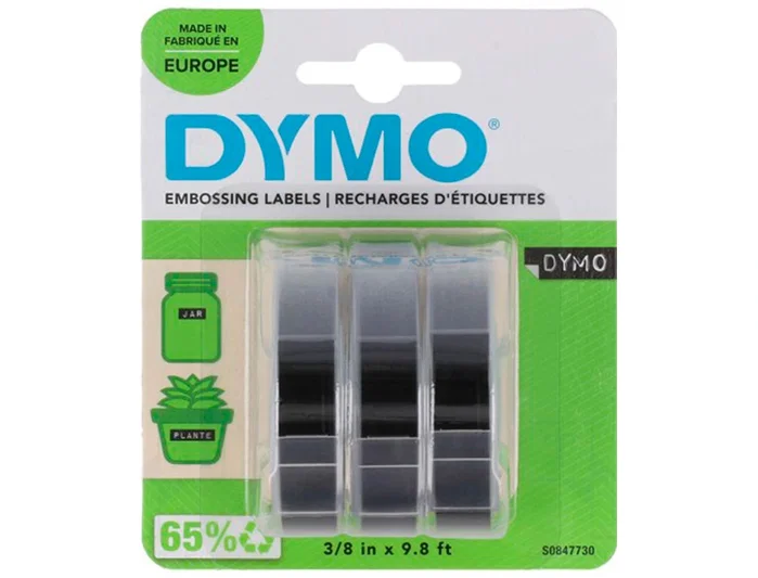 Dymo Cinta de Relieve 3D Negro 9mm x 3m (Pack de 3)