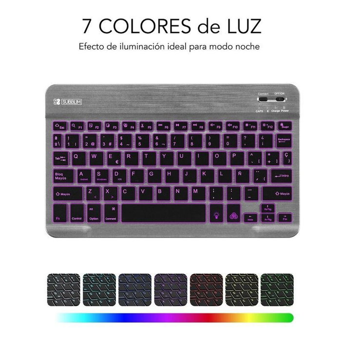 Subblim Teclado Smart Backlit BT Gris