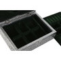 DKD Home Decor Joyero de Madera y Aluminio Pavo Real Verde