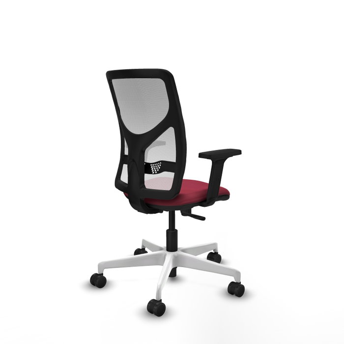 PIQUERAS Y CRESPO Silla de oficina Motilla con mecanismo Sincro, Granate y Blanco PIQUERAS Y CRESPO Silla de oficina Motilla con mecanismo Sincro, Granate y Blanco