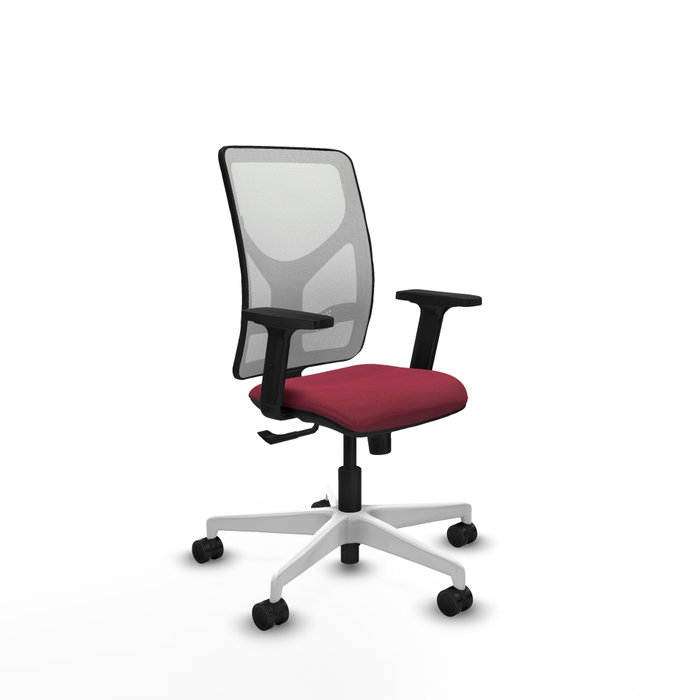 PIQUERAS Y CRESPO Silla de oficina Motilla con mecanismo Sincro, Granate y Blanco PIQUERAS Y CRESPO Silla de oficina Motilla con mecanismo Sincro, Granate y Blanco