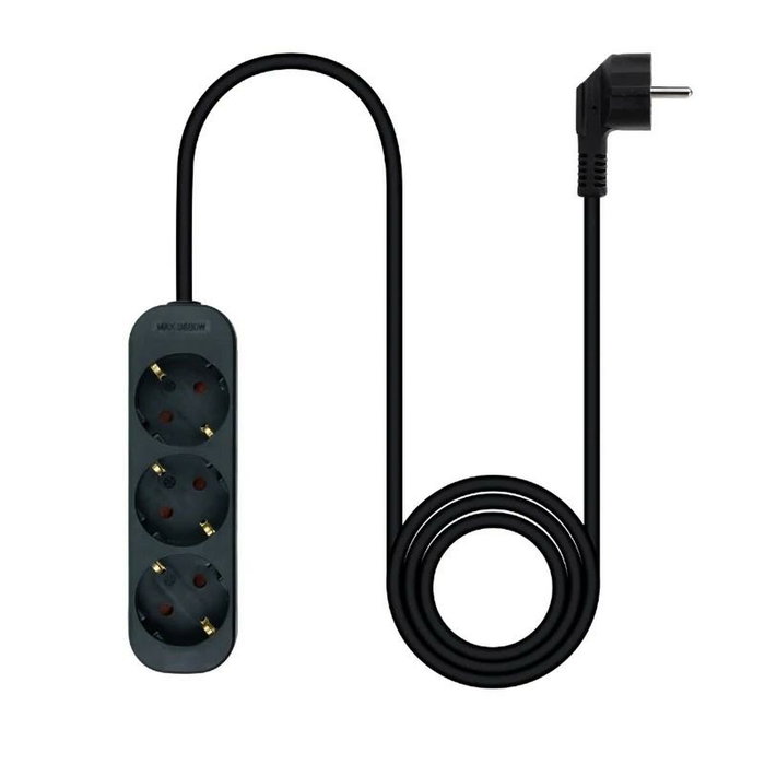 Nanocable Regleta de 4 Tomas con Toma de Tierra, 1.4 m, Negra