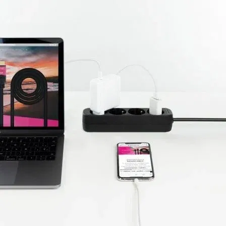 Regleta NANOCABLE 10.37.0004-NS-BK 3680 W 250 V 1,4 m