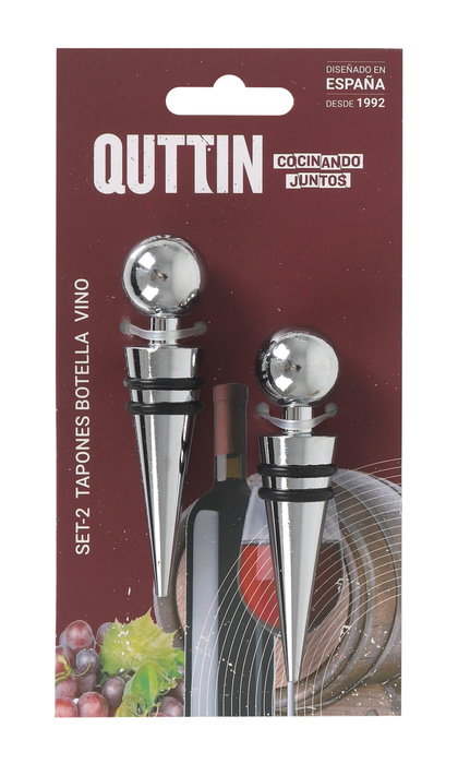 Quttin Set de 2 Tapones para Botella de Vino