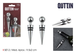 Quttin Set de 2 Tapones para Botella de Vino