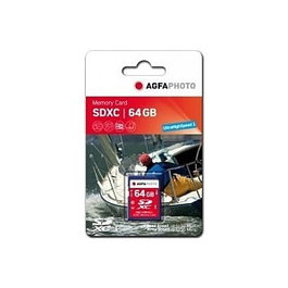 AgfaPhoto Tarjeta SDXC 64GB High Speed Class 10 UHS I U30 Tarjeta de Memoria