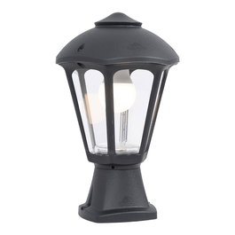 Fumagalli Farol Sobremuro Disma/Giampy Negro con Cristal Transparente, Casquillo E27, IP55, Ø210 x 330 mm