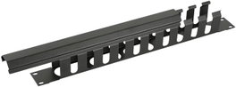 Lanview Panel de Gestión de Cables 1U 19" con Cubierta Deslizante Negro para Rack - Organizador sin Herramientas