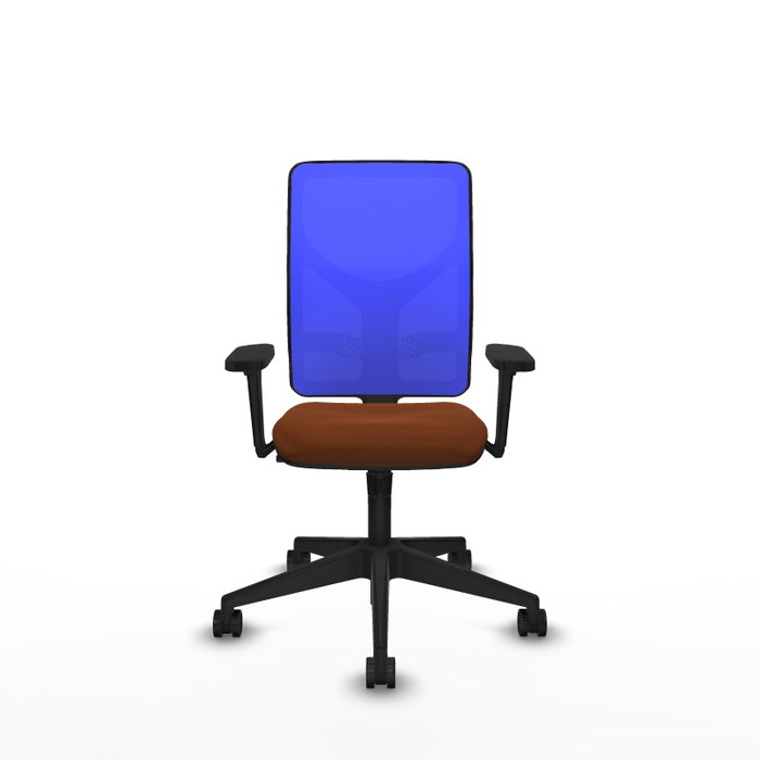 PIQUERAS Y CRESPO Silla de oficina Motilla con mecanismo Sincro, Marrón y Azul