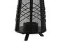 DKD Home Decor Portavelas Metal Ratan Negro 23x23x31,5