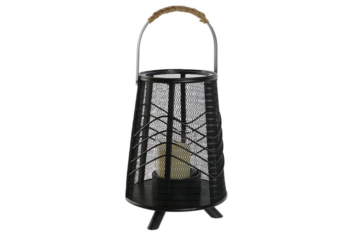 DKD Home Decor Portavelas Metal Ratan Negro 23x23x31,5 DKD Home Decor Portavelas Metal Ratan Negro 23x23x31,5
