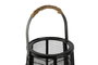 DKD Home Decor Portavelas Metal Ratan Negro 23x23x31,5