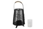 DKD Home Decor Portavelas Metal Ratan Negro 23x23x31,5