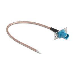 DeLOCK Antena Cable FAKRA Z Hembra a Cable Abierto RG-316/U 20 cm (0.2 m), 50 Ohm, Color Azul y Marrón, Referencia 90726