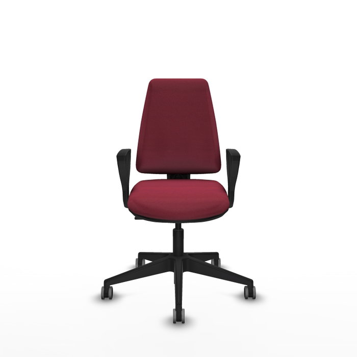 PIQUERAS Y CRESPO Silla de oficina Elche Granate con Brazos Fijos PIQUERAS Y CRESPO Silla de oficina Elche Granate con Brazos Fijos