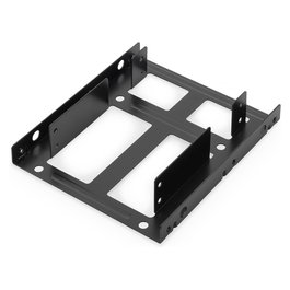 Digitus DA-70434 Marco interno de montaje para 2 unidades HDD/SSD de 2.5", Bracket de metal negro con juego de cables incluido