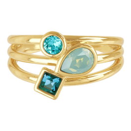 Adore Anillo Dorado con Cristales Swarovski Tamaño 55