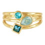 Adore Anillo Dorado con Cristales Swarovski Tamaño 55