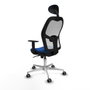 PIQUERAS Y CRESPO Silla de oficina Jorquera con mecanismo Sincro, Azul y Blanco